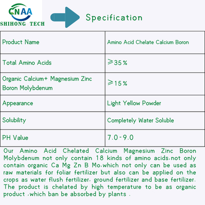 Calcium Magnesium Zinc Boron Molybdenum Powder Amino Acid Chelated Foliage Fertilizer